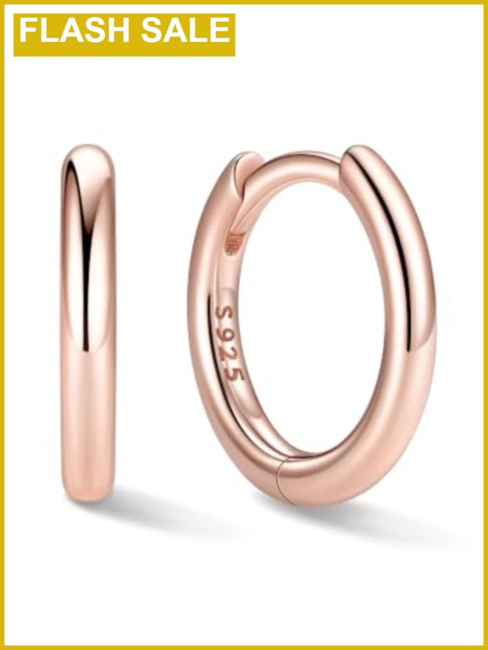 Sterling Silver Hoop Earrings 925 Silver 8-20MM Click-Top Women